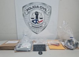 Materiais apreendidos pela Polícia Civil durante operação de combate ao tráfico